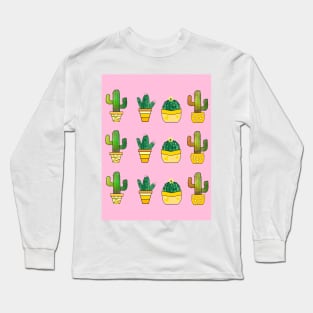 Desert Cactus Pink Long Sleeve T-Shirt